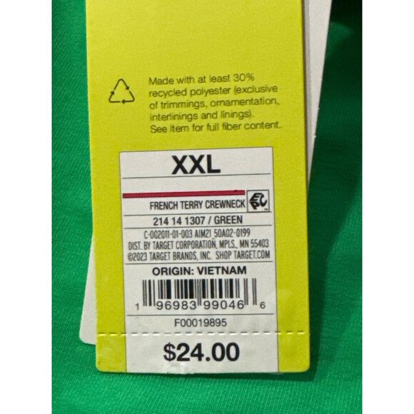 XXL - Womens French Terry Crewneck Sweatshirt - All in Motion - Green - Picture 3 of 8